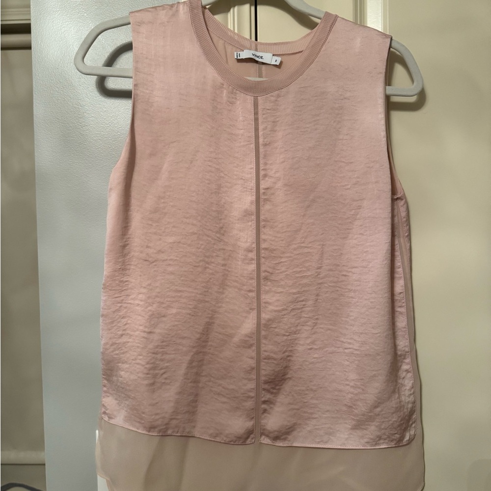 Vince Pink Sleeveless Blouse